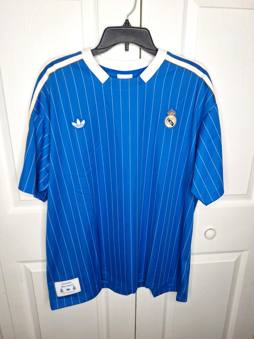 Adidas Real Madrid Terrace Icon Jersey Blue Pinstripes JN3060 size Xl